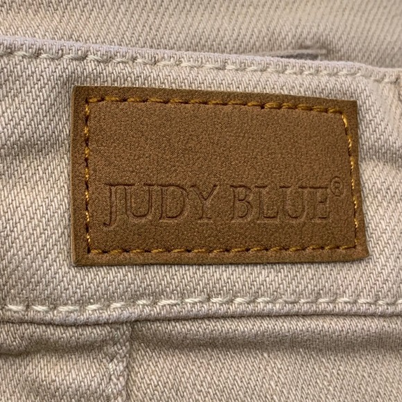Judy Blue Women's JB88638‎ Khaki Wide Leg Crop Jeans Raw Hem Garment Dyed 15/32 - Picture 10 of 11